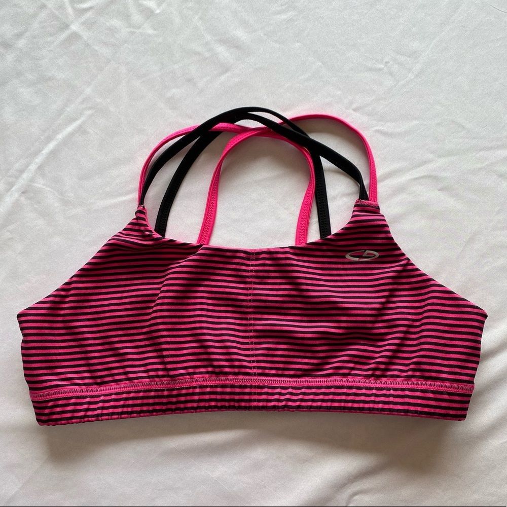 C9 by champion pink and black sports bra size XL 14/16